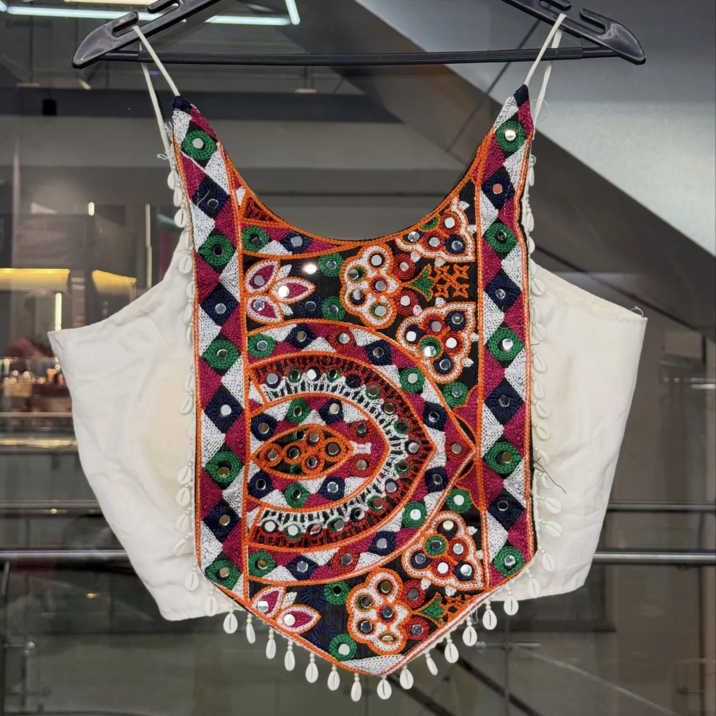 Multicolor Mirrorwork Embroidered Panel Blouse