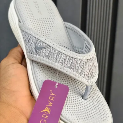 Everyday Grey Textured Comfort Toe-Post Sandals